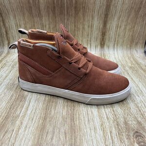 Supra Kensington Men’s Size 8.5 Brown‎ White High Top Skating Sneakers Shoes